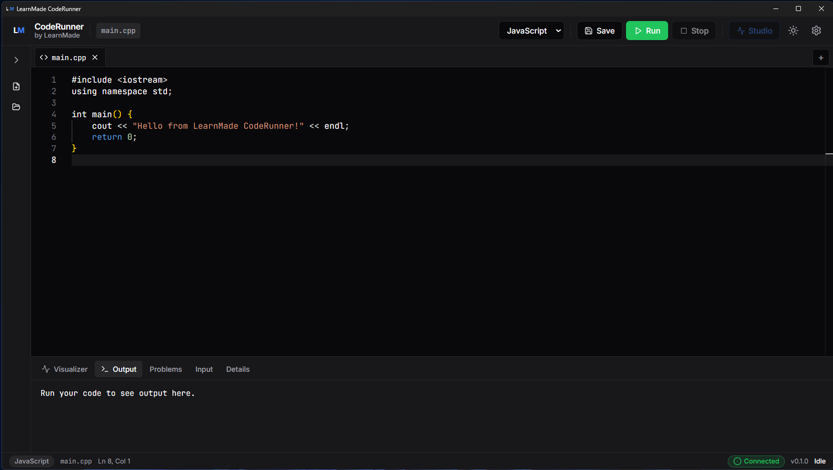 LearnMade CodeRunner Interface